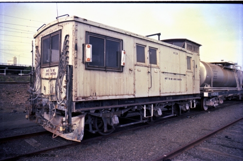 162-3-16
Melbourne Yard, PTC Open Day, V/Line broad gauge WZ type six wheel Weedex spray van WZ 2, converted in 1982 from ZL type six wheel guards van ZL 497, which started out as a Z type built at Newport by Ireland and Party in December 1914, coupled to VZVA type bogie tank waggon VZVA 3.
Keywords: WZ-van;WZ2;Z-van;Z497;Ireland-&-Party;ZL-van;VZVA-type;VZVA3;