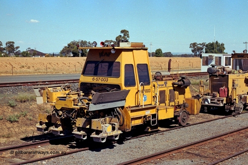173-10
Murchison East, V/Line broad gauge track machine, asset no. 6-57-003, which is a Tamper CSC-2 crib and shoulder compactor.
Keywords: Tamper;CSC-2;6-57-003;track-machine;