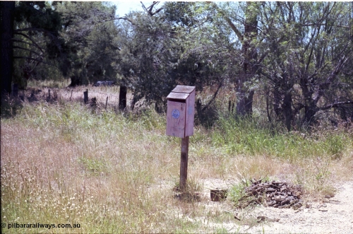182-14
Murchison, fire extinguisher cabinet, near gangers shed.
