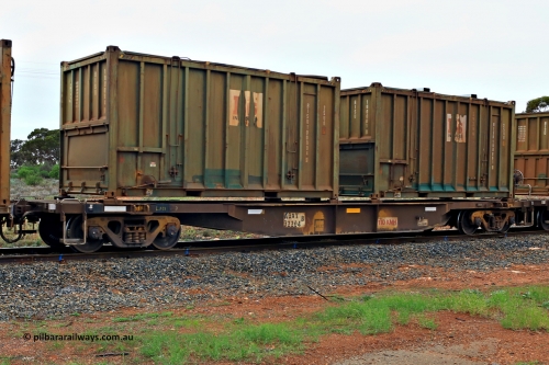 240401 4994
Kalgoorlie, Aurizon's 1029 Malcolm Freighter, waggon AQNY 32204, one of sixty two waggons built by Goninan WA in 1998 as the WQN type for Murrin Murrin container traffic loaded with two 20' Bis Industries 25U0 type hard top sulphur containers BISU 100094[9] and BISU 100081[0]. 1st of April 2024.
Keywords: AQNY-type;AQNY32204;Goninan-WA;WQN-type;
