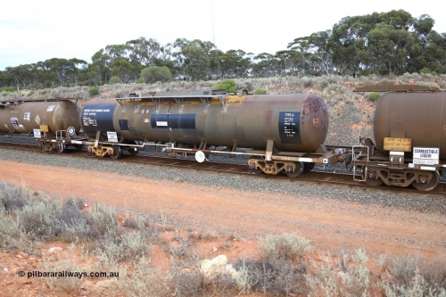 161116 5120
West Kalgoorlie, Shell fuel train 3442, tank waggon NTAY 6128, built by Indeng Qld 1976 for Shell as type SCA 279, then NTAF 279 with normal couplers.
Keywords: NTAY-type;NTAY6128;Indeng-Qld;SCA-type;SCA279;NTAF-type;