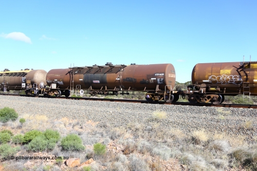 161111 2472
Binduli, Kalgoorlie Freighter train 5025, ATDY 4620 fuel tank waggon, originally an NTAF type tanker, coded WTDY when arrived in WA, in BP service.
Keywords: ATDY-type;ATDY4620;NTAF-type;WTDY-type;