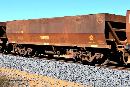 240328 2801
WOE type iron ore waggon WOE 33315 is one of a batch of one hundred and forty one built by United Goninan WA between November 2005 and April 2006 with serial number 950142-020 and fleet number 814, in Mineral Resources traffic 5040 empty Mount Walton iron ore train. March 28, 2024.
Keywords: WOE-type;WOE33315;United-Goninan-WA;950142-020;