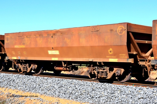 240328 2808
WOE type iron ore waggon WOE 33443 is one of a batch of seventeen built by United Group Rail WA between July and August 2008 with serial number 950209-007 and fleet number 8944, in Mineral Resources traffic 5040 empty Mount Walton iron ore train. March 28, 2024.
Keywords: WOE-type;WOE33443;United-Group-Rail-WA;950209-007;
