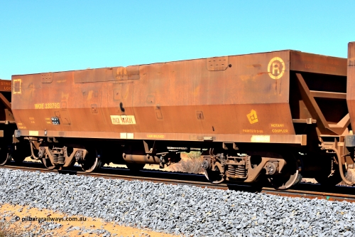 240328 2826
WOE type iron ore waggon WOE 33379 is one of a batch of one hundred and forty one built by United Group Rail WA between November 2005 and April 2006 with serial number 950142-084 and fleet number 878, in Mineral Resources traffic 5040 empty Mount Walton iron ore train. March 28, 2024.
Keywords: WOE-type;WOE33379;United-Group-Rail-WA;950142-084;
