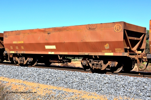 240328 2890
WOE type iron ore waggon WOE 33447 is one of a batch of seventeen built by United Group Rail WA between July and August 2008 with serial number 950209-011 and fleet number 8966, in Mineral Resources traffic 5040 empty Mount Walton iron ore train. March 28, 2024.
Keywords: WOE-type;WOE33447;United-Group-Rail-WA:950209-011;