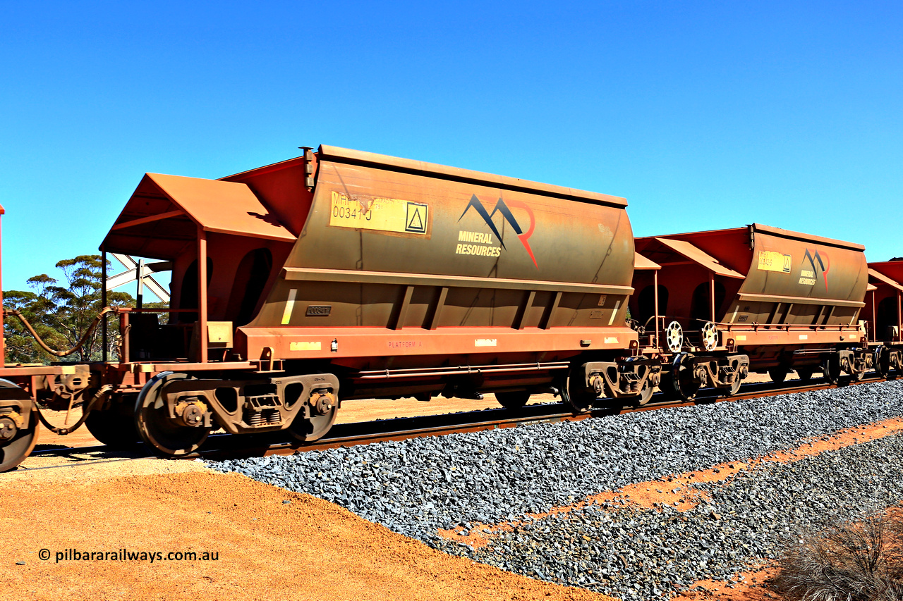 240328 3007
Loaded Koolyanobbing iron ore train 5041 with Mineral Resources Ltd MHPY type iron ore waggons MHPY 00341 and MHPY 00342 built by CSR Yangtze Co China with serial numbers 2014 / 382-341 and 2014 / 382-342 in 2014 as a batch of 382 pairs, these bottom discharge hopper waggons are operated in 'married' pairs. 28th of March 2024.
Keywords: MHPY-type;MHPY00341;2014/382-341;MHPY00342;2014/382-342;CSR-Yangtze-Rolling-Stock-Co-China;