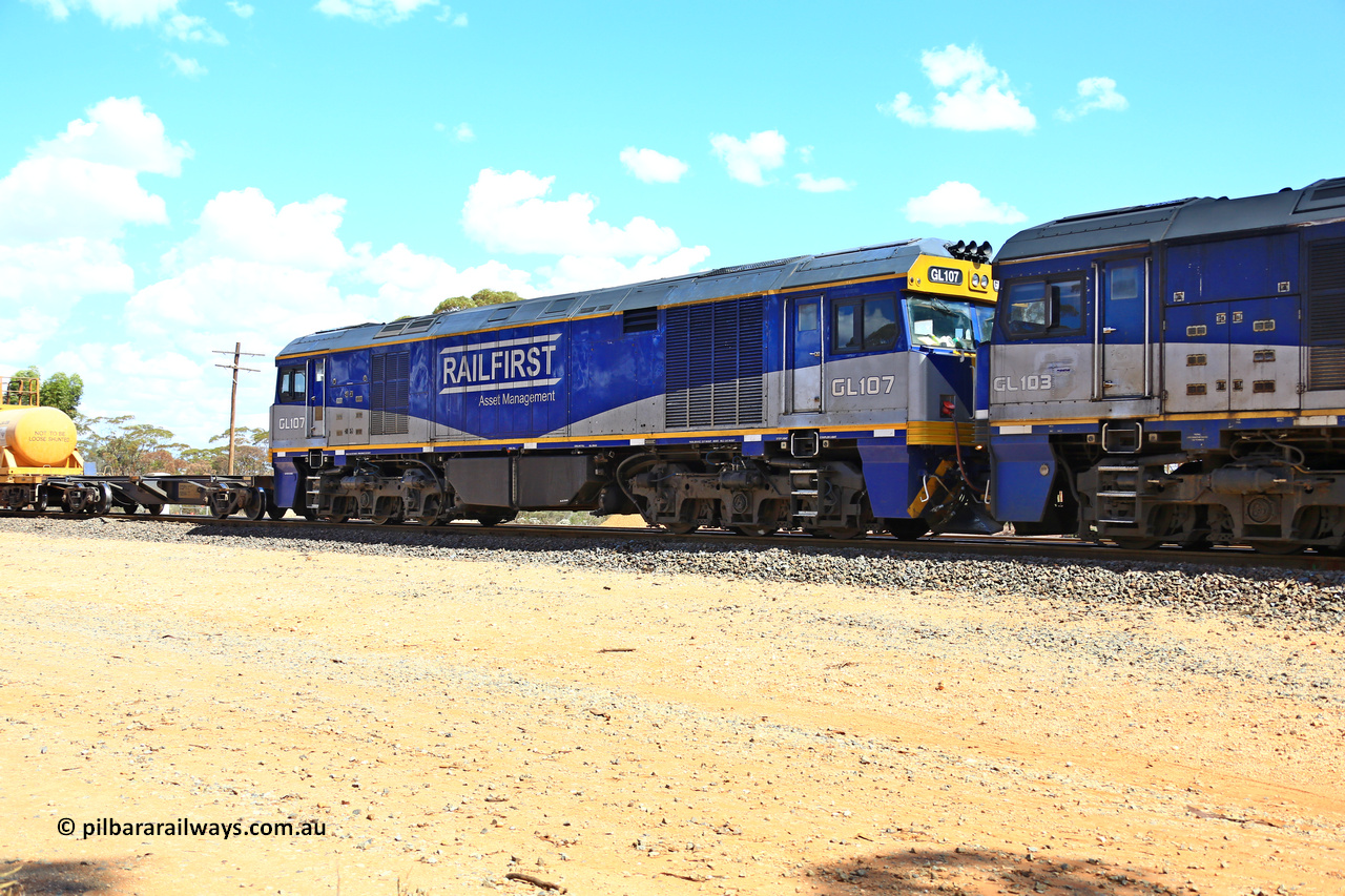 240328 3101
Hampton Ballast Siding, Watco's 5WS4 loaded acid transfer train with Rai First lease GL locomotive GL 107, a Goninan / GE rebuild CM30-Mmi model of an old ALCo 442 class locomotive with new serial number 84040-10 / 03-339. March 28, 2024.
Keywords: GL-class;GL107;Goninan-NSW;GE;CM30-Mmi;84040-10/03-339;