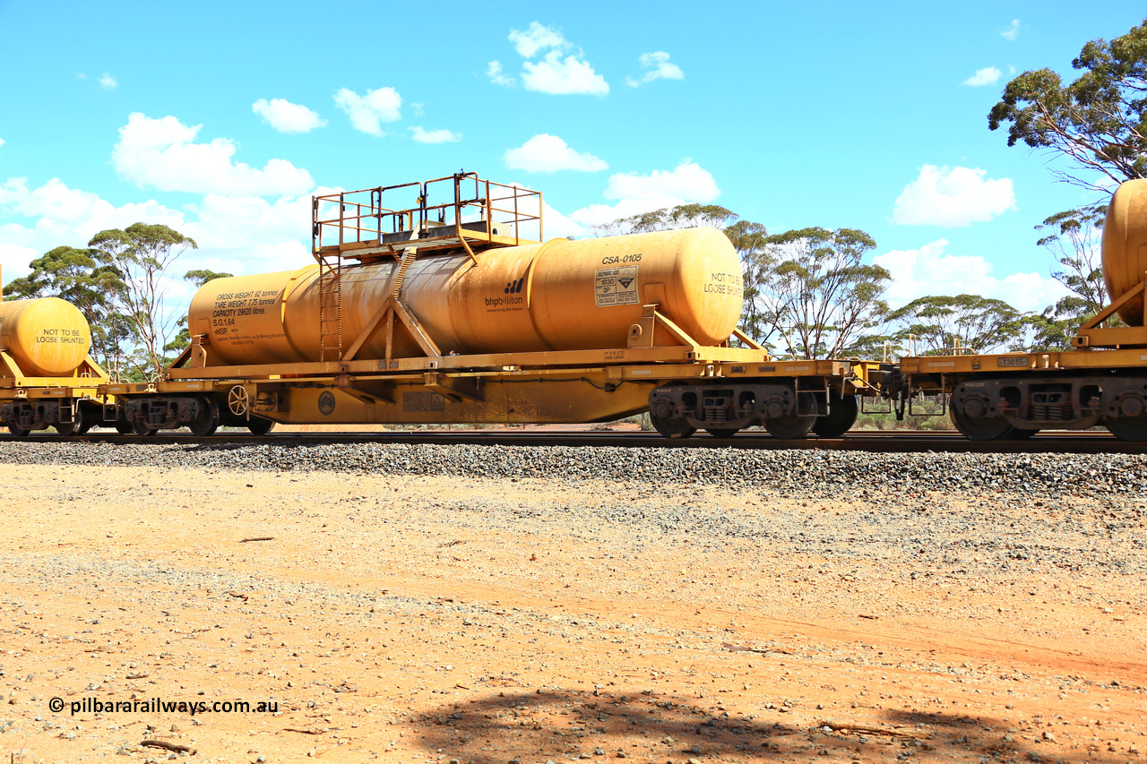 240328 3110
Hampton Ballast Siding, Watco's 5WS4 loaded acid transfer train with 57' DQHY type flat waggon built by CRRC, China in 2022 as a batch of sixty for Watco to carry the CSA acid tanks, DQHY 13045 with CSA-0105 acid tank. March 28, 2024.
Keywords: DQHY-type;DQHY13045;CRRC-China;