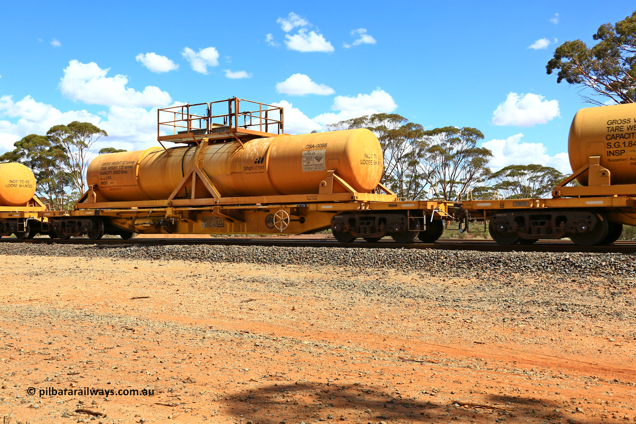 240328 3115
Hampton Ballast Siding, Watco's 5WS4 loaded acid transfer train with 57' DQHY type flat waggon built by CRRC, China in 2022 as a batch of sixty for Watco to carry the CSA acid tanks, DQHY 13052 with CSA-0088 acid tank. March 28, 2024.
Keywords: DQHY-type;DQHY13052;CRRC-China;