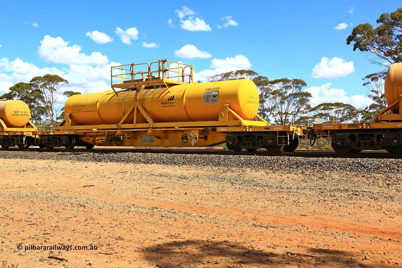 240328 3117
Hampton Ballast Siding, Watco's 5WS4 loaded acid transfer train with 57' DQHY type flat waggon built by CRRC in China for Watco to carry the CSA acid tanks, DQHY 13050 with CSA 0085 acid tank. March 28, 2024.
Keywords: DQHY-type;DQHY13050;CRRC-China;