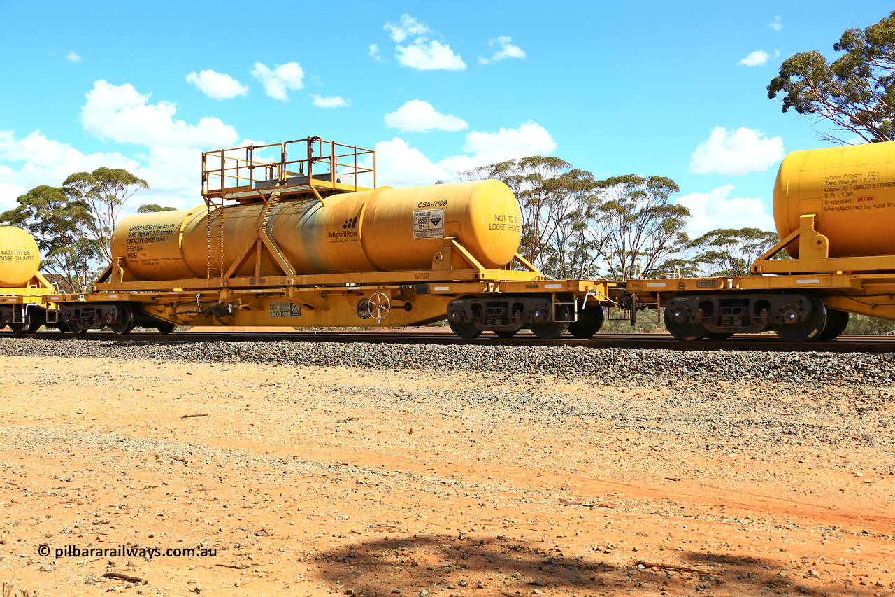 240328 3118
Hampton Ballast Siding, Watco's 5WS4 loaded acid transfer train with 57' DQHY type flat waggon built by CRRC, China in 2022 as a batch of sixty for Watco to carry the CSA acid tanks, DQHY 13002 with CSA-0109 acid tank. March 28, 2024.
Keywords: DQHY-type;DQHY13002;CRRC-China;