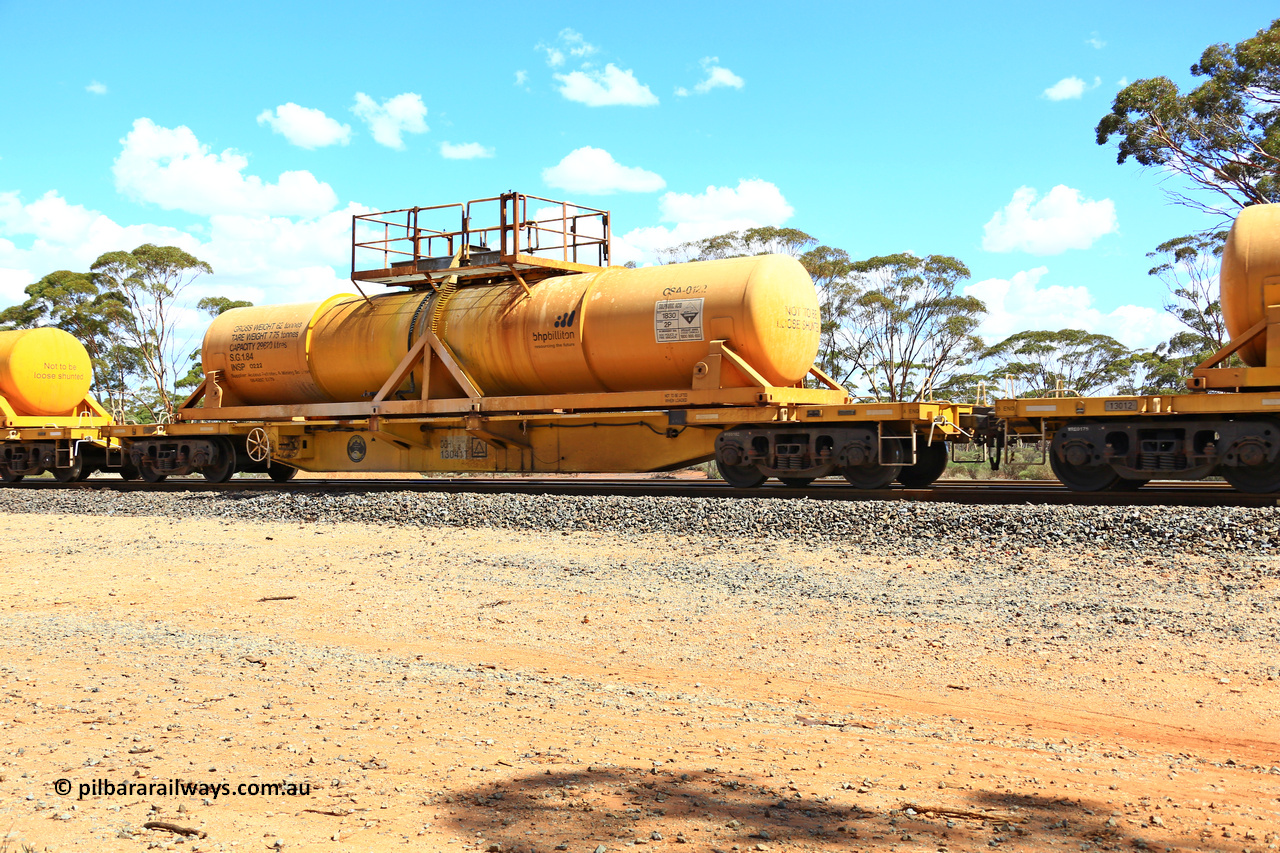 240328 3126
Hampton Ballast Siding, Watco's 5WS4 loaded acid transfer train with 57' DQHY type flat waggon built by CRRC in China for Watco to carry the CSA acid tanks, DQHY 13041 with CSA-0122 acid tank. March 28, 2024.
Keywords: DQHY-type;DQHY13041;CRRC-China;