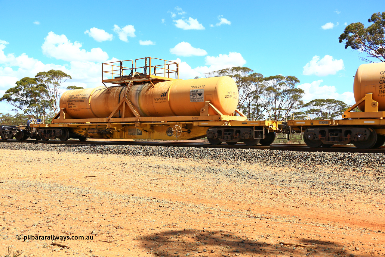 240328 3129
Hampton Ballast Siding, Watco's 5WS4 loaded acid transfer train with 57' DQHY type flat waggon built by CRRC, China in 2022 as a batch of sixty for Watco to carry the CSA acid tanks, DQHY 13006 with CSA 0112 acid tank. March 28, 2024.
Keywords: DQHY-type;DQHY13006;CRRC-China;