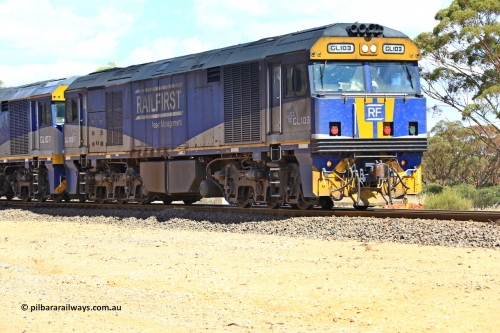 240328 3100
Hampton Ballast Siding, Watco's 5WS4 loaded acid transfer train lead by Rai First lease GL locomotive GL 103, a Goninan / GE rebuild CM30-Mmi model of an old ALCo 442 class locomotive with new serial number 84040-06 / 03-335. March 28, 2024.
Keywords: GL-class;GL103;Goninan-NSW;GE;CM30-Mmi;84040-06/03-335;