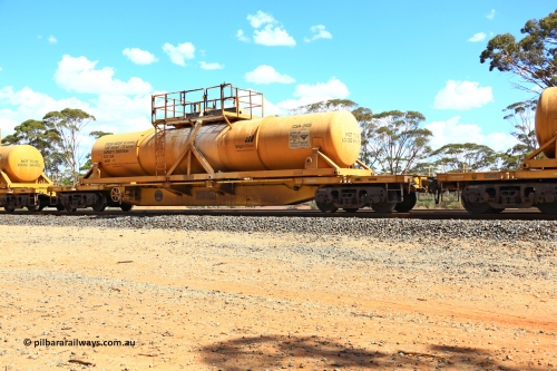 240328 3110
Hampton Ballast Siding, Watco's 5WS4 loaded acid transfer train with 57' DQHY type flat waggon built by CRRC, China in 2022 as a batch of sixty for Watco to carry the CSA acid tanks, DQHY 13045 with CSA-0105 acid tank. March 28, 2024.
Keywords: DQHY-type;DQHY13045;CRRC-China;