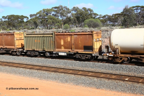 161112 2986
West Kalgoorlie, loaded Malcolm sulphur train 6029, CQZY type waggon CQZY 1654, built by CIMC at Dalian China for CFCLA and one of fifteen on lease to Aurizon with an original S type sulphur container 908 and a Bis Industries roll-top 55UA type container SIBU 200602.
Keywords: CQZY-type;CQZY1654;CIMC-Dalian-China;