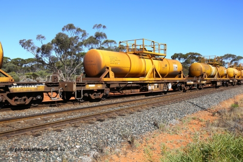 161112 3451
Binduli, loaded Hampton acid train 7406 with AQHY 30060 with sulphuric acid tank CSA 0084, originally built by the WAGR Midland Workshops in 1964/66 as a WF type flat waggon, then in 1997, following several recodes and modifications, was one of seventy five waggons converted to the WQH type to carry CSA sulphuric acid tanks between Hampton/Kalgoorlie and Perth/Kwinana. CSA 0084 was built by Acid Plant Management Services, WA.
Keywords: AQHY-type;AQHY30060;WAGR-Midland-WS;WF-type;WFL-type;WFDY-type;WFDF-type;RFDF-type;WQH-type;
