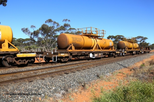 161112 3467
Binduli, loaded Hampton acid train 7406 with AQHY 30064 with sulphuric acid tank CSA 0119, originally built by the WAGR Midland Workshops in 1964/66 as a WF type flat waggon, then in 1997, following several recodes and modifications, was one of seventy five waggons converted to the WQH type to carry CSA sulphuric acid tanks between Hampton/Kalgoorlie and Perth/Kwinana. CSA 0119 was built by VCare Engineering, India for Access Petrotec & Mining Solutions.
Keywords: AQHY-type;AQHY30064;WAGR-Midland-WS;WF-type;WFDY-type;WFDF-type;RFDF-type;WQH-type;