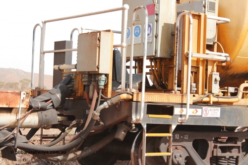 160409 IMG 7064
Parkeston, Aurizon rail grinder MMY type MMY 034, built in the USA by Loram as RG331 ~2004, imported into Australia by Queensland Rail, now Aurizon, in April 2009, detail picture. Peter Donaghy image.
Keywords: Peter-D-Image;MMY-type;MMY034;Loram-USA;RG331;rail-grinder;detail-image;