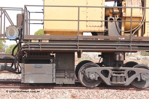 160409 IMG 7162
Parkeston, Aurizon rail grinder MMY type MMY 034, built in the USA by Loram as RG331 ~2004, imported into Australia by Queensland Rail, now Aurizon, in April 2009, detail picture. Peter Donaghy image.
Keywords: Peter-D-Image;MMY-type;MMY034;Loram-USA;RG331;rail-grinder;detail-image;