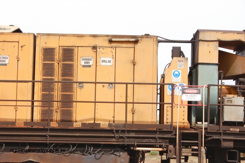 160409 IMG 7195
Parkeston, Aurizon rail grinder MMY type MMY 034, built in the USA by Loram as RG331 ~2004, imported into Australia by Queensland Rail, now Aurizon, in April 2009, detail picture. Peter Donaghy image.
Keywords: Peter-D-Image;MMY-type;MMY034;Loram-USA;RG331;rail-grinder;detail-image;