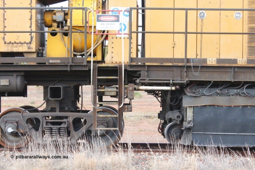 160412 IMG 7389
Parkeston, Aurizon rail grinder MMY type MMY 034, built in the USA by Loram as RG331 ~2004, imported into Australia by Queensland Rail, now Aurizon, in April 2009, detail picture. Peter Donaghy image.
Keywords: Peter-D-Image;MMY-type;MMY034;Loram-USA;RG331;rail-grinder;detail-image;