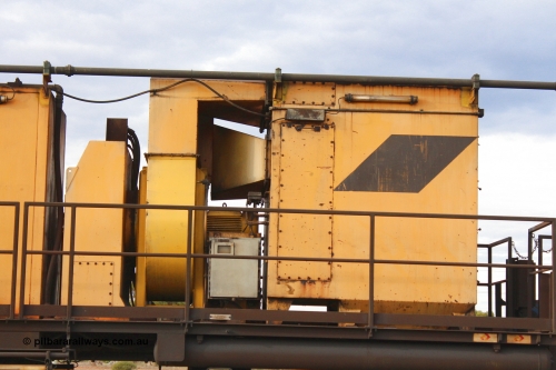 160412 IMG 7438
Parkeston, Aurizon rail grinder MMY type MMY 034, built in the USA by Loram as RG331 ~2004, imported into Australia by Queensland Rail, now Aurizon, in April 2009, detail picture. Peter Donaghy image.
Keywords: Peter-D-Image;MMY-type;MMY034;Loram-USA;RG331;rail-grinder;detail-image;