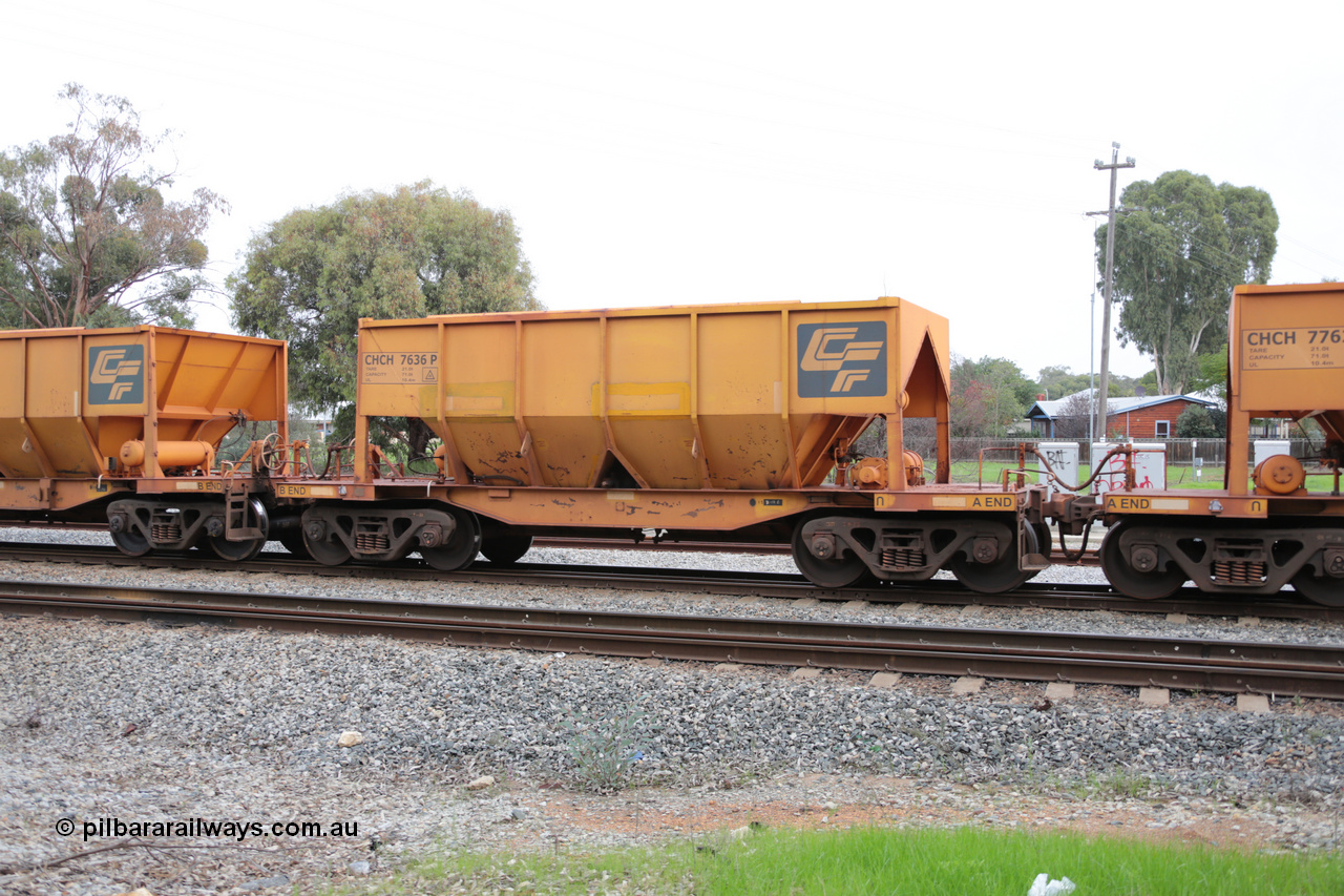 140601 4465
Woodbridge, empty Carina bound iron ore train #1035, CFCLA leased CHCH type waggon CHCH 7636 these waggons were rebuilt between 2010 and 2012 by Bluebird Rail Operations SA from former Goldsworthy Mining hopper waggons originally built by Tomlinson WA and Scotts of Ipswich Qld back in the 60's to early 80's. 1st June 2014.
Keywords: CHCH-type;CHCH7636;Bluebird-Rail-Operations-SA;2010/201-36;