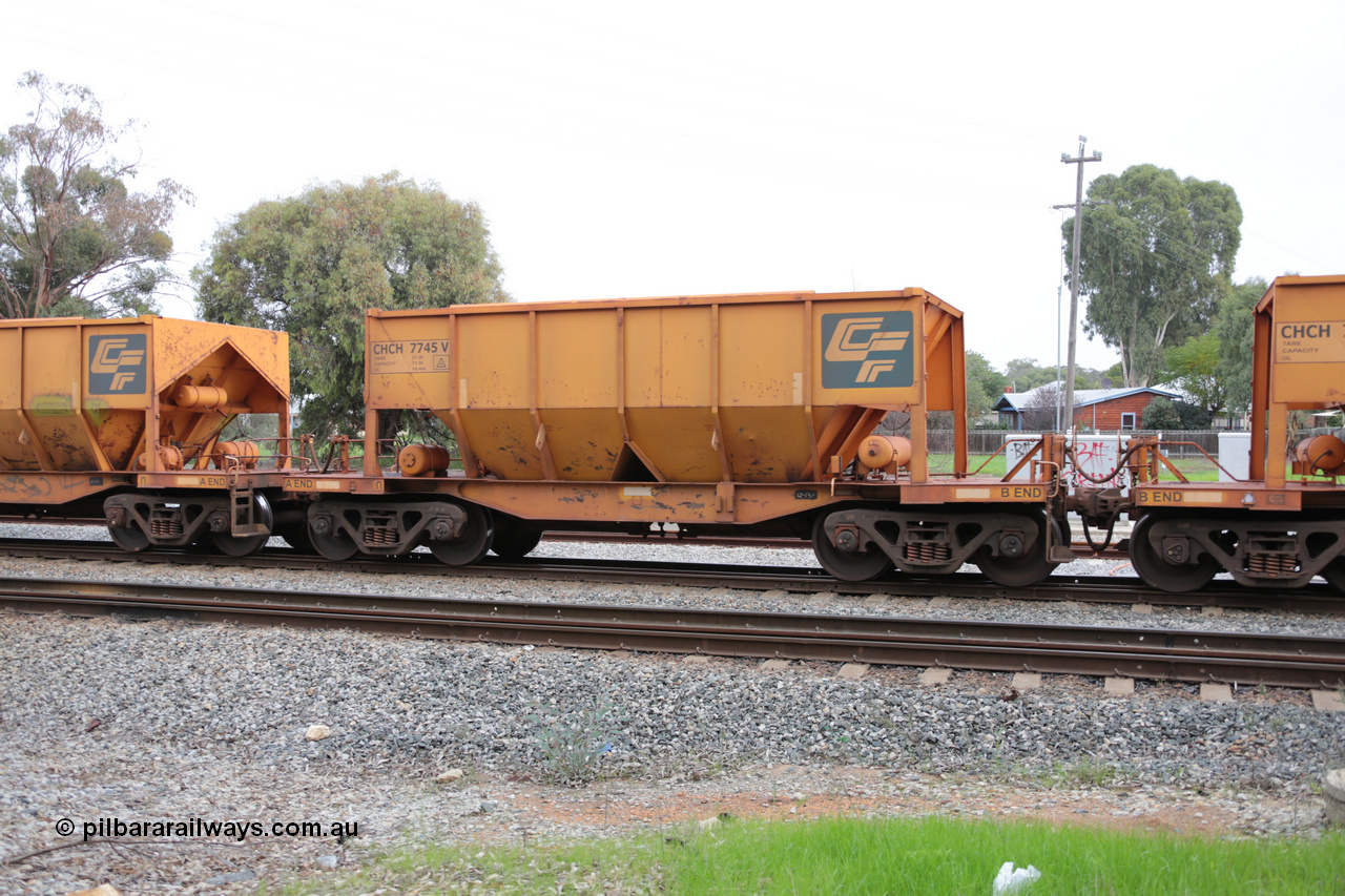 140601 4468
Woodbridge, empty Carina bound iron ore train #1035, CFCLA leased CHCH type waggon CHCH 7745 these waggons were rebuilt between 2010 and 2012 by Bluebird Rail Operations SA from former Goldsworthy Mining hopper waggons originally built by Tomlinson WA and Scotts of Ipswich Qld back in the 60's to early 80's. 1st June 2014.
Keywords: CHCH-type;CHCH7745;Bluebird-Rail-Operations-SA;2010/201-145;