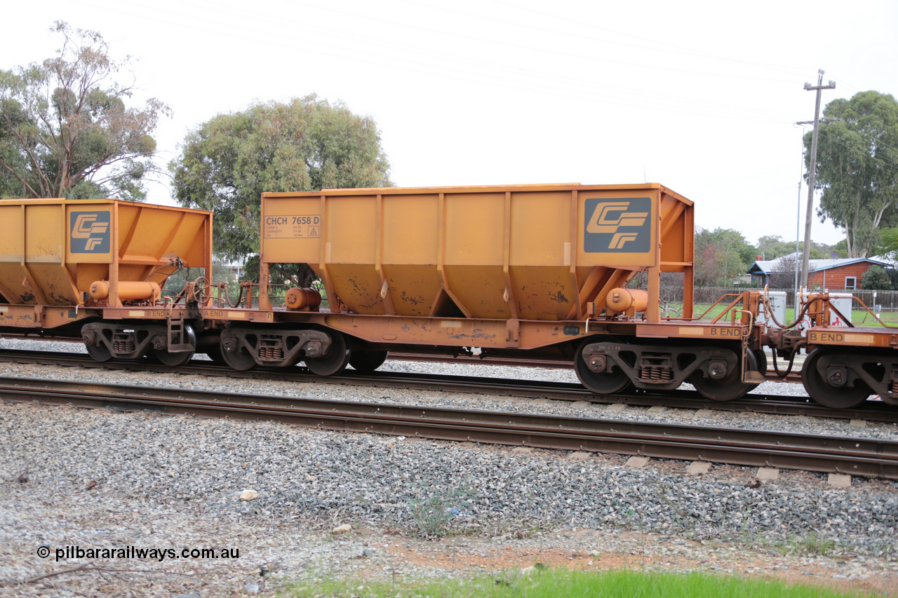 140601 4483
Woodbridge, empty Carina bound iron ore train #1035, CFCLA leased CHCH type waggon CHCH 7658 these waggons were rebuilt between 2010 and 2012 by Bluebird Rail Operations SA from former Goldsworthy Mining hopper waggons originally built by Tomlinson WA and Scotts of Ipswich Qld back in the 60's to early 80's. 1st June 2014.
Keywords: CHCH-type;CHCH7658;Bluebird-Rail-Operations-SA;2010/201-58;