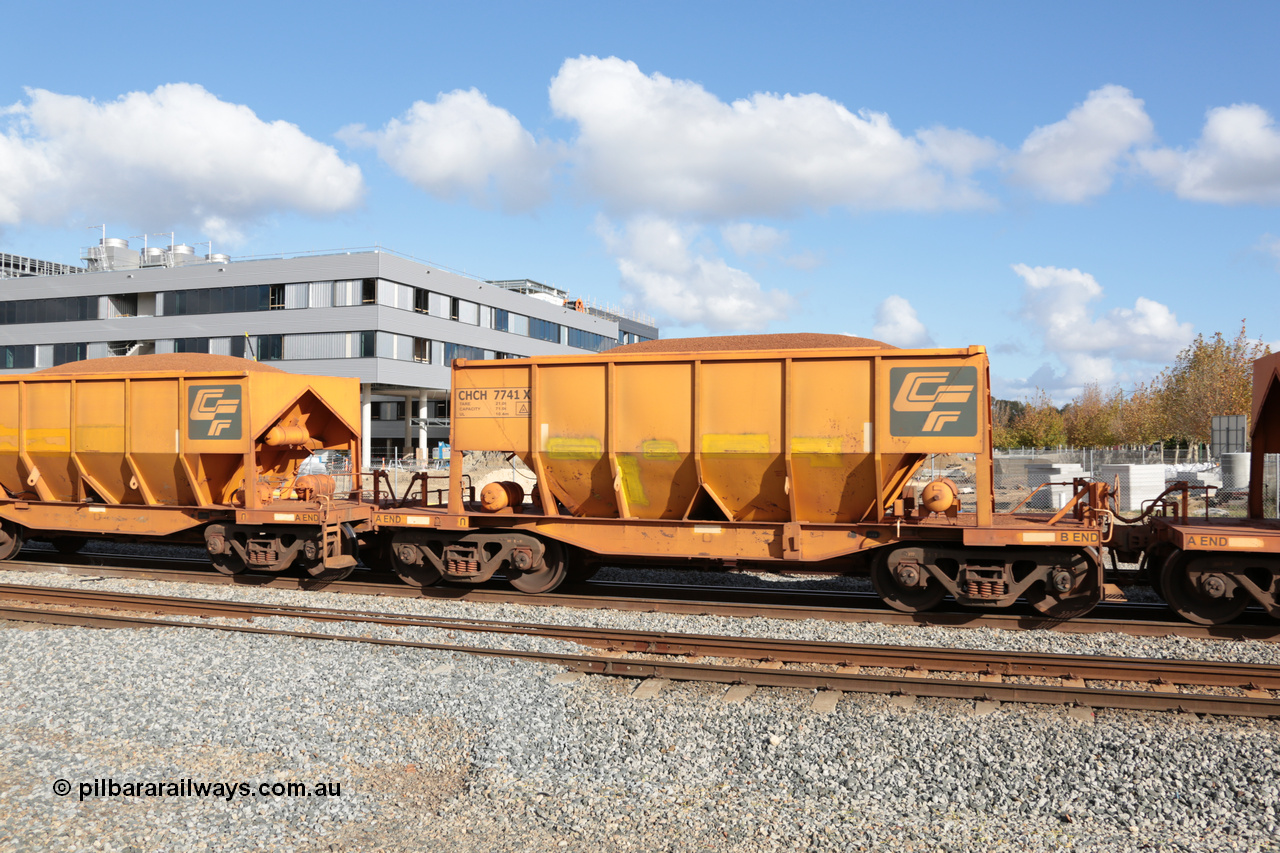 140601 4651
Midland, loaded iron ore train #1030 heading to Kwinana, CFCLA leased CHCH type waggon CHCH 7741 these waggons were rebuilt between 2010 and 2012 by Bluebird Rail Operations SA from former Goldsworthy Mining hopper waggons originally built by Tomlinson WA and Scotts of Ipswich Qld back in the 60's to early 80's. 1st June 2014.
Keywords: CHCH-type;CHCH7741;Bluebird-Rail-Operations-SA;2010/201-141;