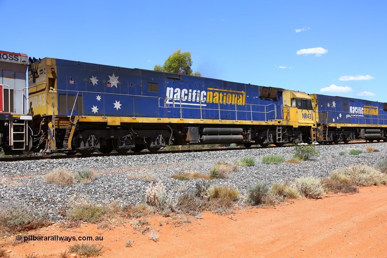 190107 0534
Binduli, Mineral Resources empty iron ore train 2034 with second unit Pacific National NR class loco NR 43 with serial 7250-07 / 97-245 a Goninan Broadmeadow NSW built GE model Cv40-9i model locomotive with 4000 horsepower originally built for the National Rail Corporation.
Keywords: NR-class;NR43;Goninan-Broadmeadow-NSW;GE;Cv40-9i;7250-07/97-245;