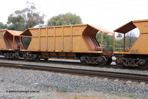 140601 4451
Woodbridge, empty Carina bound iron ore train #1035, CFCLA leased CHEY type waggon CHEY 8015-2 part of a pair of 120 sets built by Bluebird Rail Operations SA in 2011-12. June 1, 2014.
Keywords: CHEY-type;CHEY8015;Bluebird-Rail-Operations-SA;2011/120-15;