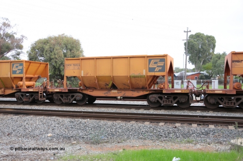 140601 4476
Woodbridge, empty Carina bound iron ore train #1035, CFCLA leased CHCH type waggon CHCH 7635 these waggons were rebuilt between 2010 and 2012 by Bluebird Rail Operations SA from former Goldsworthy Mining hopper waggons originally built by Tomlinson WA and Scotts of Ipswich Qld back in the 60's to early 80's. 1st June 2014.
Keywords: CHCH-type;CHCH7635;Bluebird-Rail-Operations-SA;2010/201-35;