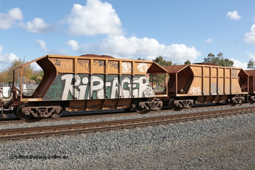 140601 4618
Midland, loaded iron ore train #1030 heading to Kwinana, CFCLA leased CHEY type waggon CHEY 8009 one pair of 120 bar coupled pairs built by Bluebird Rail Operations SA in 2011-12. June 1, 2014.
Keywords: CHEY-type;CHEY8009;Bluebird-Rail-Operations-SA;2011/120-9;
