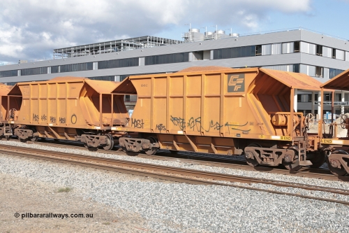 140601 4620
Midland, loaded iron ore train #1030 heading to Kwinana, CFCLA leased CHEY type waggon CHEY 8048 one pair of 120 bar coupled pairs built by Bluebird Rail Operations SA in 2011-12. June 1, 2014.
Keywords: CHEY-type;CHEY8048;Bluebird-Rail-Operations-SA;2011/120-48;