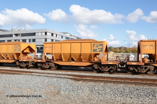 140601 4645
Midland, loaded iron ore train #1030 heading to Kwinana, CFCLA leased CHCH type waggon CHCH 7739 these waggons were rebuilt between 2010 and 2012 by Bluebird Rail Operations SA from former Goldsworthy Mining hopper waggons originally built by Tomlinson WA and Scotts of Ipswich Qld back in the 60's to early 80's. June 1, 2014.
Keywords: CHCH-type;CHCH7739;Bluebird-Rail-Operations-SA;2010/201-139;