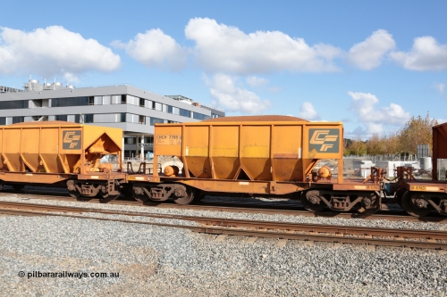 140601 4655
Midland, loaded iron ore train #1030 heading to Kwinana, CFCLA leased CHCH type waggon CHCH 7789 these waggons were rebuilt between 2010 and 2012 by Bluebird Rail Operations SA from former Goldsworthy Mining hopper waggons originally built by Tomlinson WA and Scotts of Ipswich Qld back in the 60's to early 80's. June 1, 2014.
Keywords: CHCH-type;CHCH7789;Bluebird-Rail-Operations-SA;2010/201-189;