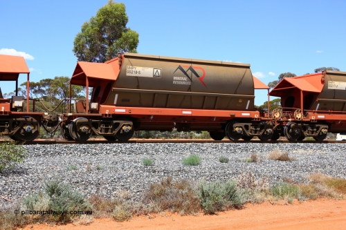 190107 0576
Binduli, on empty Mineral Resources Ltd iron ore train service from Esperance to Koolyanobbing 2034 with MRL's MHPY type iron ore waggon MHPY 00218 built by CSR Yangtze Co China serial 2014/382-218 in 2014 as a batch of 382 units, these bottom discharge hopper waggons are operated in 'married' pairs.
Keywords: MHPY-type;MHPY00218;2014/382-218;CSR-Yangtze-Rolling-Stock-Co-China;