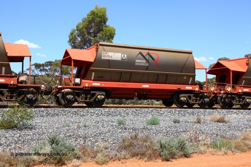 190107 0590
Binduli, on empty Mineral Resources Ltd iron ore train service from Esperance to Koolyanobbing 2034 with MRL's MHPY type iron ore waggon MHPY 00376 built by CSR Yangtze Co China serial 2014/382-376 in 2014 as a batch of 382 units, these bottom discharge hopper waggons are operated in 'married' pairs.
Keywords: MHPY-type;MHPY00376;2014/382-376;CSR-Yangtze-Rolling-Stock-Co-China;