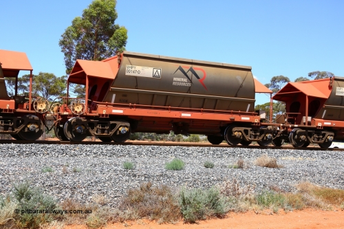 190107 0623
Binduli, on empty Mineral Resources Ltd iron ore train service from Esperance to Koolyanobbing 2034 with MRL's MHPY type iron ore waggon MHPY 00147 built by CSR Yangtze Co China serial 2014/382-147 in 2014 as a batch of 382 units, these bottom discharge hopper waggons are operated in 'married' pairs.
Keywords: MHPY-type;MHPY00147;2014/382-147;CSR-Yangtze-Rolling-Stock-Co-China;