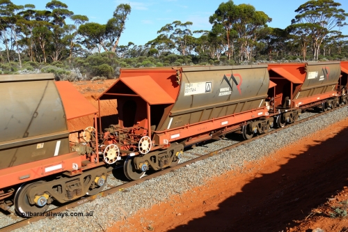 190109 1562
Binduli, Mineral Resources Ltd empty iron ore train 4030 with MRL's MHPY type iron ore waggon MHPY 00174 built by CSR Yangtze Co China serial 2014/382-174 in 2014 as a batch of 382 units, these bottom discharge hopper waggons are operated in 'married' pairs.
Keywords: MHPY-type;MHPY00174;2014/382-174;CSR-Yangtze-Rolling-Stock-Co-China;
