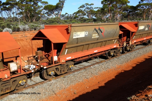 190109 1583
Binduli, Mineral Resources Ltd empty iron ore train 4030 with MRL's MHPY type iron ore waggon MHPY 00275 built by CSR Yangtze Co China serial 2014/382-275 in 2014 as a batch of 382 units, these bottom discharge hopper waggons are operated in 'married' pairs.
Keywords: MHPY-type;MHPY00275;2014/382-275;CSR-Yangtze-Rolling-Stock-Co-China;
