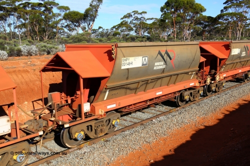 190109 1623
Binduli, Mineral Resources Ltd empty iron ore train 4030 with MRL's MHPY type iron ore waggon MHPY 00145 built by CSR Yangtze Co China serial 2014/382-145 in 2014 as a batch of 382 units, these bottom discharge hopper waggons are operated in 'married' pairs.
Keywords: MHPY-type;MHPY00146;2014/382-146;CSR-Yangtze-Rolling-Stock-Co-China;