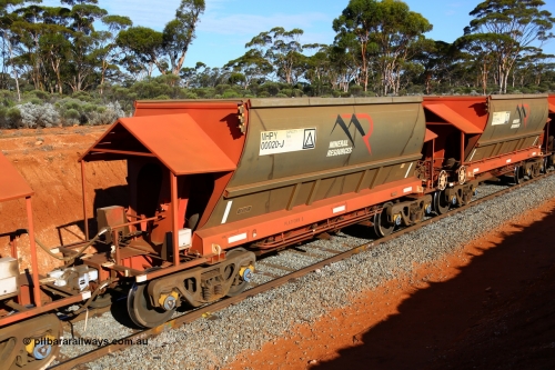 190109 1629
Binduli, Mineral Resources Ltd empty iron ore train 4030 with MRL's MHPY type iron ore waggon MHPY 00020 built by CSR Yangtze Co China serial 2014/382-20 in 2014 as a batch of 382 units, these bottom discharge hopper waggons are operated in 'married' pairs.
Keywords: MHPY-type;MHPY00020;2014/382-20;CSR-Yangtze-Rolling-Stock-Co-China;