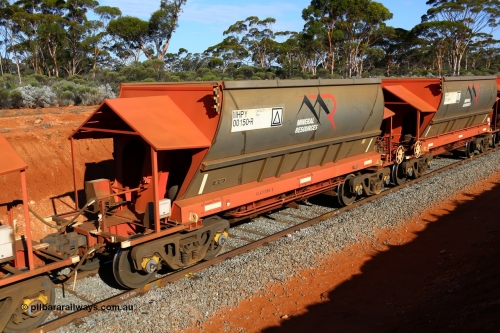 190109 1635
Binduli, Mineral Resources Ltd empty iron ore train 4030 with MRL's MHPY type iron ore waggon MHPY 00149 built by CSR Yangtze Co China serial 2014/382-149 in 2014 as a batch of 382 units, these bottom discharge hopper waggons are operated in 'married' pairs.
Keywords: MHPY-type;MHPY00150;2014/382-150;CSR-Yangtze-Rolling-Stock-Co-China;