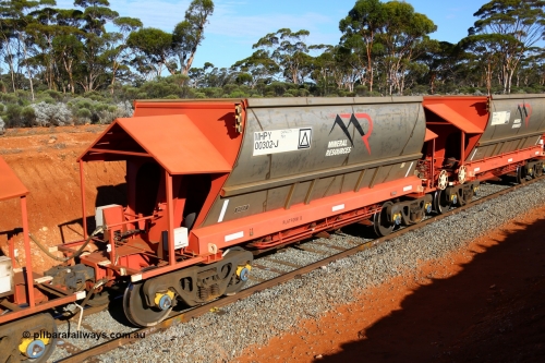 190109 1657
Binduli, Mineral Resources Ltd empty iron ore train 4030 with MRL's MHPY type iron ore waggon MHPY 00302 built by CSR Yangtze Co China serial 2014/382-302 in 2014 as a batch of 382 units, these bottom discharge hopper waggons are operated in 'married' pairs.
Keywords: MHPY-type;MHPY00302;2014/382-302;CSR-Yangtze-Rolling-Stock-Co-China;