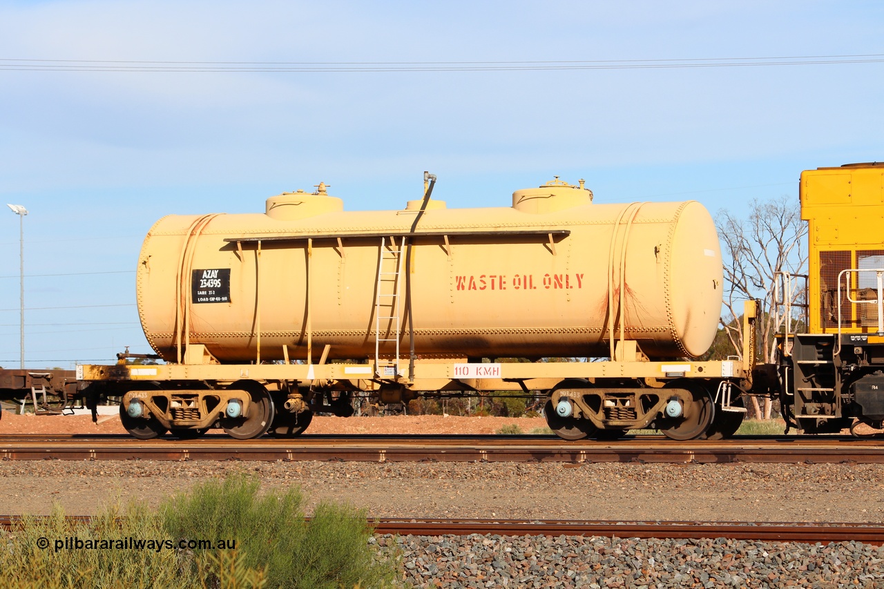 150326 IMG 4340
West Kalgoorlie, AZAY type waste oil waggon AZAY 23439 usually operates between Merredin Loco and Forrestfield, not normally seen here in the Goldfields. Peter Donaghy image.
Keywords: Peter-D-Image;AZAY-type;AZAY23439;