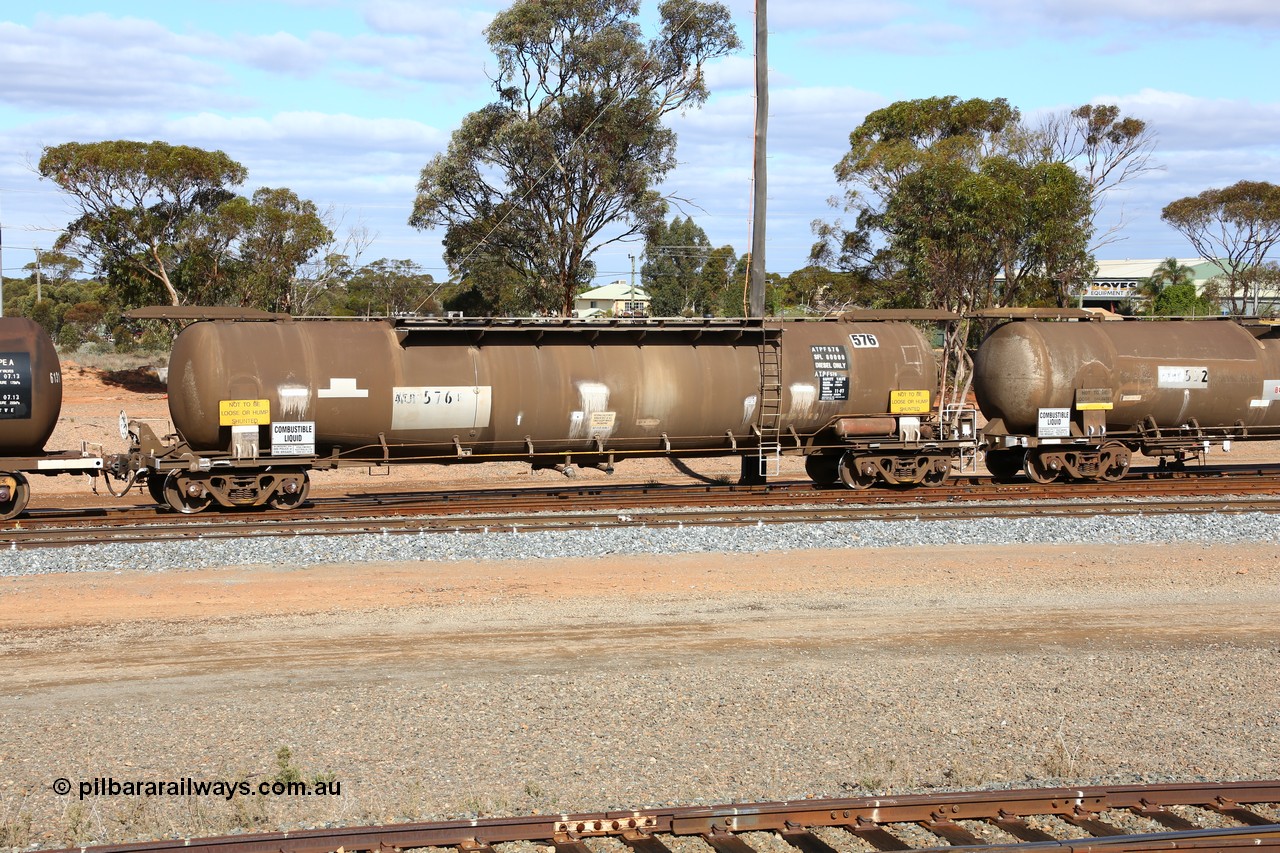 160525 4837
West Kalgoorlie, ATPF 576 fuel tanker, one of nine built by WAGR Midland Workshops in 1974 for Shell, with a capacity now of 80,000 litres.
Keywords: ATPF-type;ATPF576;WAGR-Midland-WS;WJP-type;